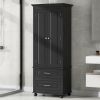 Tall Storage Cabinet with Two Drawers for Bathroom/Office